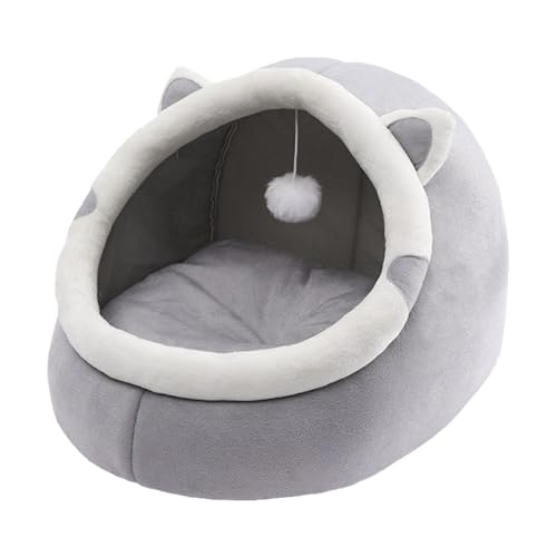 Katzenbett Höhle, Indoor-Katze Schlafzimmer mit Ballspielzeug, abnehmbares Nest Schlafhaus, Winter Haustier-Haus, gemütlich, atmungsaktiv, waschbar Kätzchen beruhigende Zwinger-Haus, Haustierzubehör, Katzenbett Höhle, Indoor-Katze Schlafzimmer mit Ballspielzeug, abnehmbares Nest Schlafhaus, Winter Haustier-Haus, gemütlich, atmungsaktiv, waschbar Kätzchen beruhigende Zwinger-Haus, Haustierzubehör, von maxal