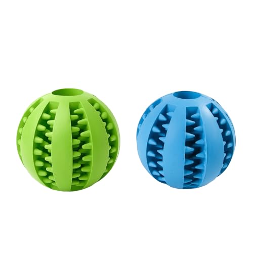 maxtachi Toy Bal,Rubber Dog Treat Ball 7cm,2Pcs Dog Dog Toys for Boredom&Interactive Dog Toys,Dog Puzzle Toy for Dogs to Play,Grind Teeth,Clean Teeth and Purify Breath (Blue+Green) von maxtachi