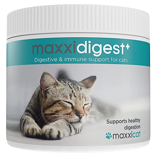 maxxicat – maxxidigest+ Probiotika, Präbiotika & Verdauungsenzyme für Katze – Fortschrittliche Unterstützung für die Verdauung und Das Immunsystem von Katzen – Kein GMO-Pulver - Pulver 200 g von maxxicat