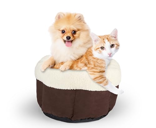 maxxpro Katzenbett - Kleiner Hundebett - Supersoft - Waschbar - Braun/Weiß von maxxpro