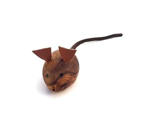 medina mood Maus Spielmaus für Katzen Kater Katzenspielzeug Handgefertigt aus Olivenholz und Leder. medina mood Maus Spielmaus für Katzen Kater Katzenspielzeug Handgefertigt aus Olivenholz und Leder. von medina mood