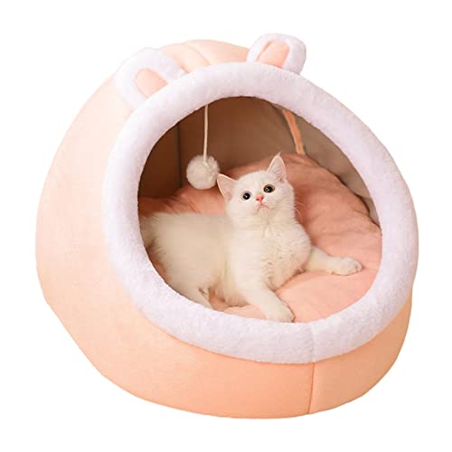 meimiao Katzenhöhle Bett, maschinenwaschbar, Katzenbetten mit rutschfester Unterseite, super weiches Bett für Indoor-Katzen oder kleine Hunde, Welpen, Kätzchen, Kaninchen von meimiao