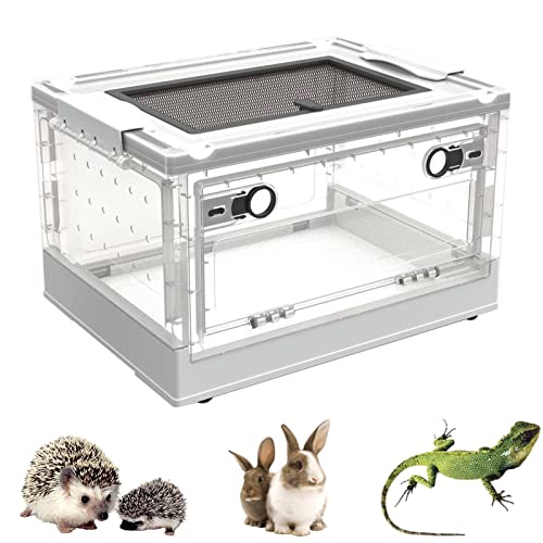 meimiao Mini-Terrarium für Reptilien, Belüftungsloch-Design, transparent, für Igel, Hamster, Rennmäuse, Spinnen, Schnecken, Frösche von meimiao