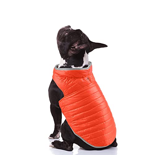 meioro Hundemantel Wendbarer Hundejacke Wasserdicht Winddichte Hunde Wintermantel Reflektierende Hundepullover Warme Winterjacken Leichte Hundekleidung Geeignet Outdoor-Aktivitäten(XXL, Orange+Brown) von meioro