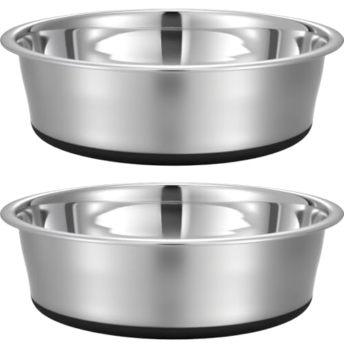 11 Cup Edelstahl Hundenäpfe 2er Set für Futter und Wasser, Silikonboden rutschfest, rostbeständig, extra dicke Metallnäpfe für mittelgroße Hunde, Schwarz 11 Cup Edelstahl Hundenäpfe 2er Set für Futter und Wasser, Silikonboden rutschfest, rostbeständig, extra dicke Metallnäpfe für mittelgroße Hunde, Schwarz von mekueeex