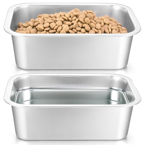 Futternapf aus Edelstahl für große Hunde, hohe Kapazität, Futter- und Wassernäpfe für große Haustiere, 2 Stück Futternapf aus Edelstahl für große Hunde, hohe Kapazität, Futter- und Wassernäpfe für große Haustiere, 2 Stück von mekueeex
