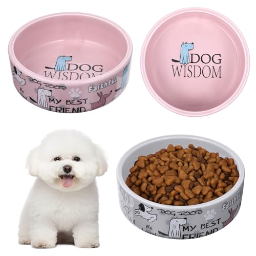 Keramik-Hundenäpfe für kleine Hunde, niedliches Cartoon-Muster, für Welpen, Katzen, schweres Futter, Wasser, Geschirr für Haustiere, zum Füttern von Reisen, spülmaschinenfest, mikrowellengeeignet Keramik-Hundenäpfe für kleine Hunde, niedliches Cartoon-Muster, für Welpen, Katzen, schweres Futter, Wasser, Geschirr für Haustiere, zum Füttern von Reisen, spülmaschinenfest, mikrowellengeeignet von mekueeex