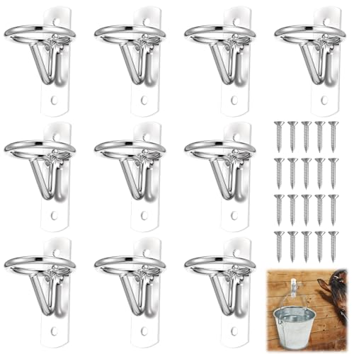 mekueeex 10 Stück Eimerhaken, Pferdestall, Metall, Pferde-Wassereimer-Haken, robustes Pferdezubehör, Wandhalterung, Eimerhalter für Pferdestall, Bauernhausbedarf, Silber mekueeex 10 Stück Eimerhaken, Pferdestall, Metall, Pferde-Wassereimer-Haken, robustes Pferdezubehör, Wandhalterung, Eimerhalter für Pferdestall, Bauernhausbedarf, Silber von mekueeex