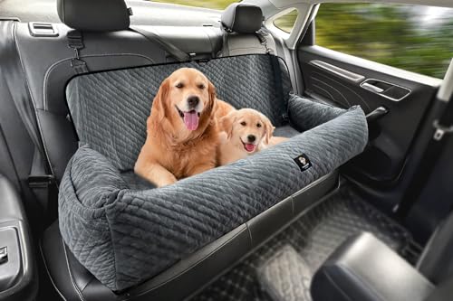 Gearking Hundeautositz für große Hunde unter 45.4 kg, Hunde-Autobett, Haustiererhöhung, Rücksitz, abnehmbar, waschbar, Reisesicherheit, nur für Auto-Rücksitz, Grau Gearking Hundeautositz für große Hunde unter 45.4 kg, Hunde-Autobett, Haustiererhöhung, Rücksitz, abnehmbar, waschbar, Reisesicherheit, nur für Auto-Rücksitz, Grau von melafa365