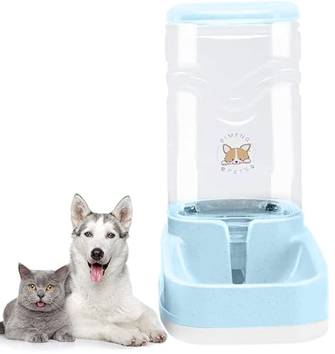meleg otthon Automatischer Futter und Wasserspender für Katzen und Hunde, 3.8 L Futterautomat und Wasserspender im Set,Hund Schüssel Wassertränke (3.8L Blau Haustiertränke) von meleg otthon