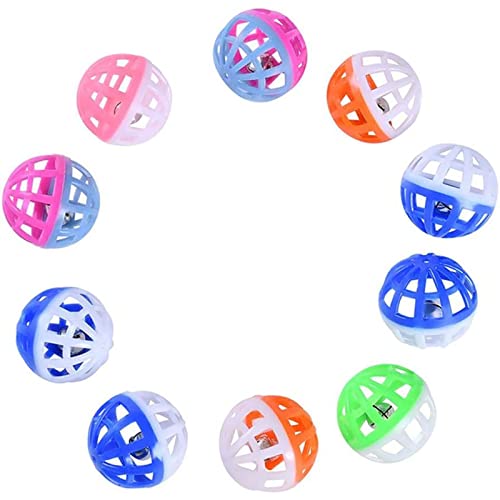 ZXDE 10-stück pet cat Spielzeug Glocke Ball Bunte Ball mit kleine Glocke für Katze und Kätzchen ZXDE 10-stück pet cat Spielzeug Glocke Ball Bunte Ball mit kleine Glocke für Katze und Kätzchen von menlucker