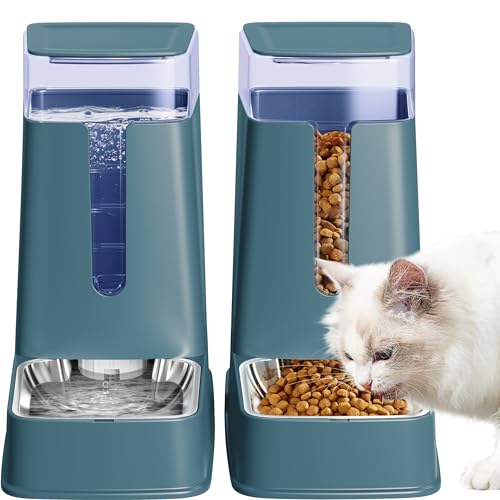 Meowyoyo Automatischer Katzenfutterspender und Katzen-Wasserspender-Set mit Edelstahlnäpfen, Schwerkraft-Hunde-Futterspender für kleine, mittelgroße und große Hunde, Haustiere, Welpen, Kätzchen, 3,5 l Meowyoyo Automatischer Katzenfutterspender und Katzen-Wasserspender-Set mit Edelstahlnäpfen, Schwerkraft-Hunde-Futterspender für kleine, mittelgroße und große Hunde, Haustiere, Welpen, Kätzchen, 3,5 l von meowyoyo