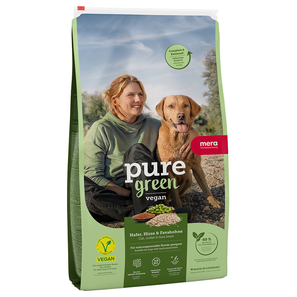mera pure green Adult vegan Hafer, Hirse & Favabohne - 10 kg von mera