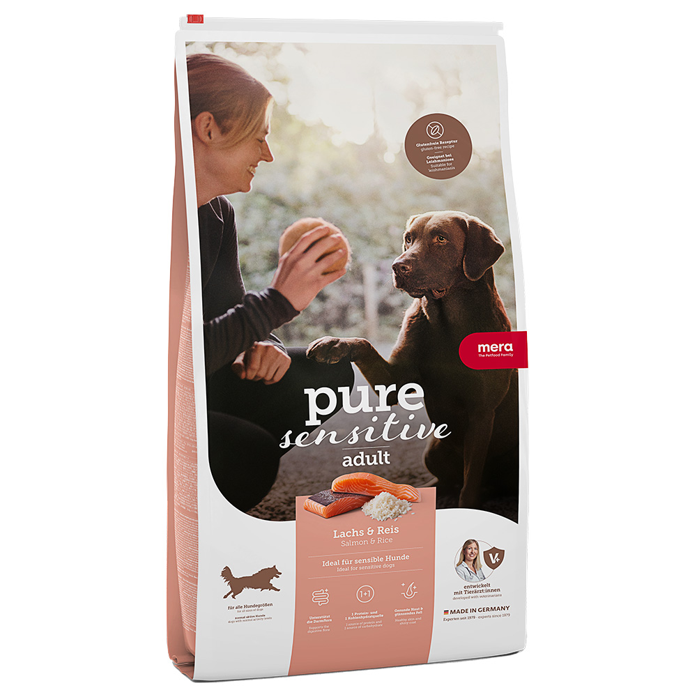 mera pure sensitive Adult Lachs & Reis - Sparpaket: 2 x 12,5 kg von mera