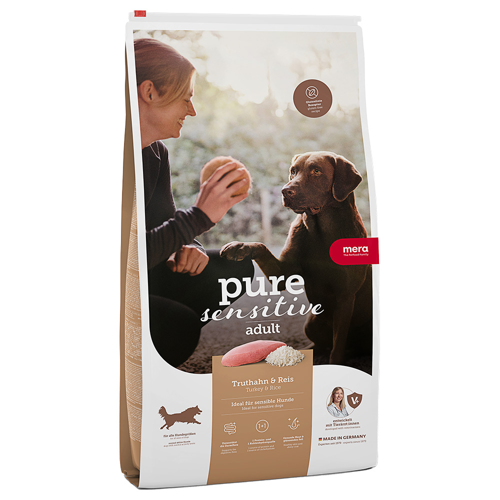 mera pure sensitive Adult Truthahn & Reis - Sparpaket: 2 x 12,5 kg von mera