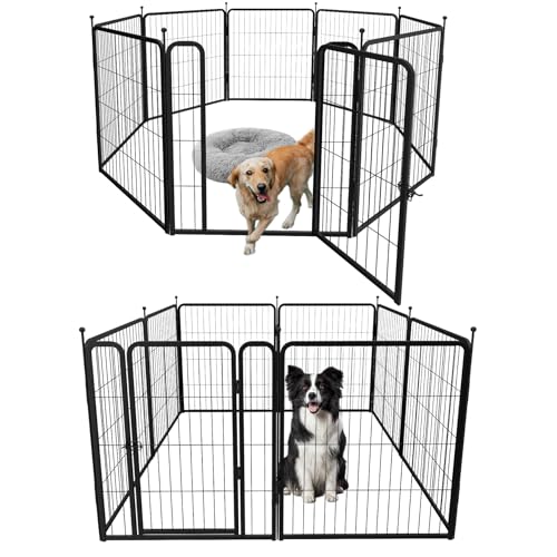 mestyl Hunde-Laufstall für den Innenbereich, robuster Welpenlaufstall aus Metall, tragbarer Hundetrainingsstall, temporärer Haustierzaun mit Tor, 81,3 cm Höhe, 8 Paneele, faltbare Hundehütte für mestyl Hunde-Laufstall für den Innenbereich, robuster Welpenlaufstall aus Metall, tragbarer Hundetrainingsstall, temporärer Haustierzaun mit Tor, 81,3 cm Höhe, 8 Paneele, faltbare Hundehütte für von mestyl