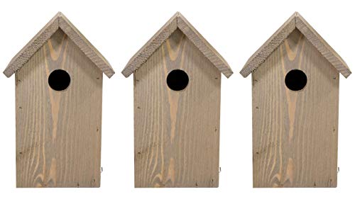 mgc24 Nistkasten - wetterfester Vogelnistkasten aus Holz, Vogelhaus für heimische Wildvögel, 15,5 x 14 x 25 cm, braun, 3 Stück mgc24 Nistkasten - wetterfester Vogelnistkasten aus Holz, Vogelhaus für heimische Wildvögel, 15,5 x 14 x 25 cm, braun, 3 Stück von mgc24