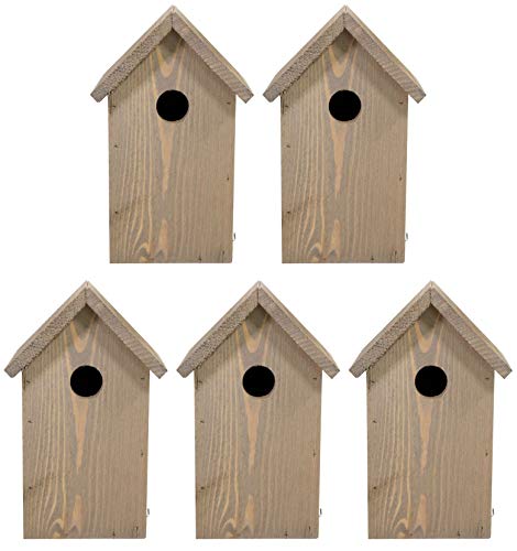 mgc24 Nistkasten - wetterfester Vogelnistkasten aus Holz, Vogelhaus für heimische Wildvögel, 15,5 x 14 x 25 cm, braun, 5 Stück mgc24 Nistkasten - wetterfester Vogelnistkasten aus Holz, Vogelhaus für heimische Wildvögel, 15,5 x 14 x 25 cm, braun, 5 Stück von mgc24