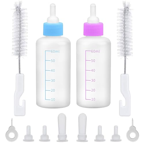 Aufzuchtflasche Katze, 60 ml katzenaufzuchtmilch Haustier Babyflasche Kit, Aufzuchtflasche Pet Milchflasche Haustier Babyflasche Kit mit Reinigungsbürste und Ersatznippeln für Kätzchen und Kleintiere Aufzuchtflasche Katze, 60 ml katzenaufzuchtmilch Haustier Babyflasche Kit, Aufzuchtflasche Pet Milchflasche Haustier Babyflasche Kit mit Reinigungsbürste und Ersatznippeln für Kätzchen und Kleintiere von miaomiao
