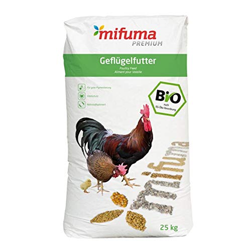 mifuma Premium Bio Geflügelkörner 25 kg Hühnerfutter Wachtelfutter Entenfutter Putenfutter von mifuma
