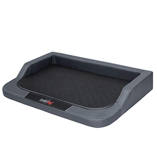 millybo MEDICO Standard orthopädisches Hundebett für kleine mittelgroße und große Hunde (L (75 x 50 cm), grau mit schwarz) von millybo
