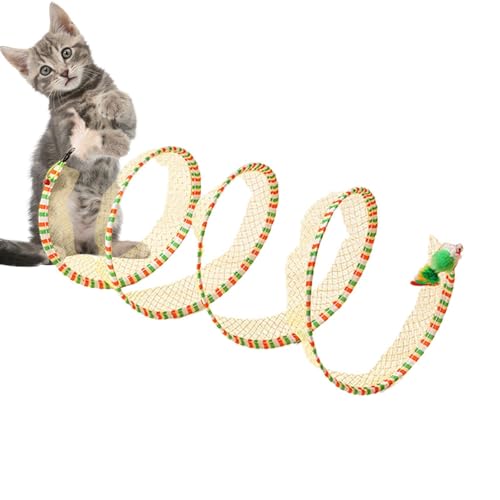 mimika Katzenspieltunnelspielzeug | Haustierspielzeugtunnel für interaktiven Spaß | Tragbares interaktives Haustier-Abenteuer-Tunnelspielzeug, interaktives Katzenfederspielzeug für Katzen, Hunde, von mimika