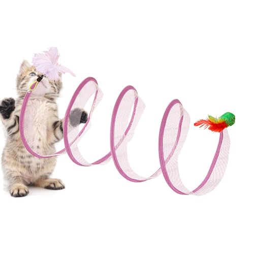 mimika Katzenspielzeug-Tunnelnest | Katzentunnel, röhrenförmiges Katzenspielzeug | Gefaltetes Tunnel-Katzenspielzeug, interaktives Haustier-Abenteuer-Tunnelspielzeug, Katzen-Donut-Tunnel für von mimika
