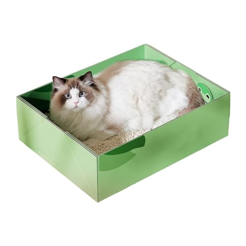 mimika Katzenstreubehälter, tragbare Katzentoilette,Tragbare Katzentoilette aus verdicktem Papier | Saubere und hygienische Katzentoilette für Camping, Reisen, Zuhause und Picknick von mimika