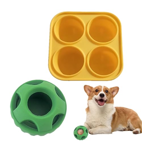 mimika Schleckball Hunde, Pupsicle Hundespielzeug Mit 1 Tablett, Nachfüllbares Leckerli Spielzeug Wiederverwendbares, Spielzeug Für Hunde Leicht Zu Reinigen, Ihren Welpen Abzulenken, Sicher Für Hunde von mimika