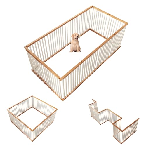 12 Paneele, achteckiges Kunststoff-Haustiergehege, 101,6 cm, abschließbare Haustiertür für mittelgroße und kleine Hunde, für drinnen und draußen, Braun 12 Paneele, achteckiges Kunststoff-Haustiergehege, 101,6 cm, abschließbare Haustiertür für mittelgroße und kleine Hunde, für drinnen und draußen, Braun von minandhua