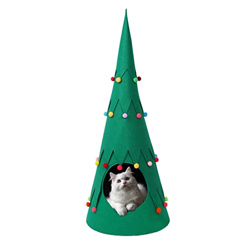 mingchengheng 3 Pcs Weihnachtsbaum-Katzenzelt, Weihnachtsbaum-Katzenhöhle - Katzenbetten für Wohnungskatzen | Waschbare Katzenbetten für Hauskatzen, bequemes Katzenversteck, Haustierhöhlenbett, von mingchengheng