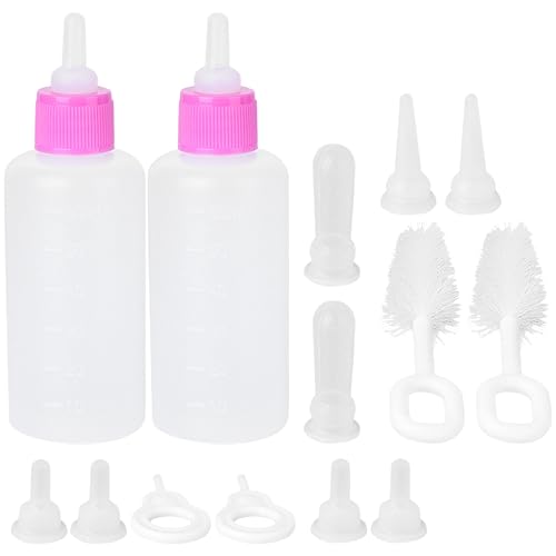 2 sets pet feeding bottle set cat feeding bottles small bottles water milk feeder plastic milk bottle pet water bottles squirrels bottle baby small pet pp container von minkissy