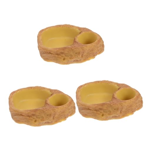 minkissy 3stücke Reptilien Futter Und Wasserschale Aus Resin Simulierte Felsenoptik Für Schildkröten Eidechsen Und Andere Reptilien Und Langlebig Praktische Futterlösung Für Terrarien von minkissy