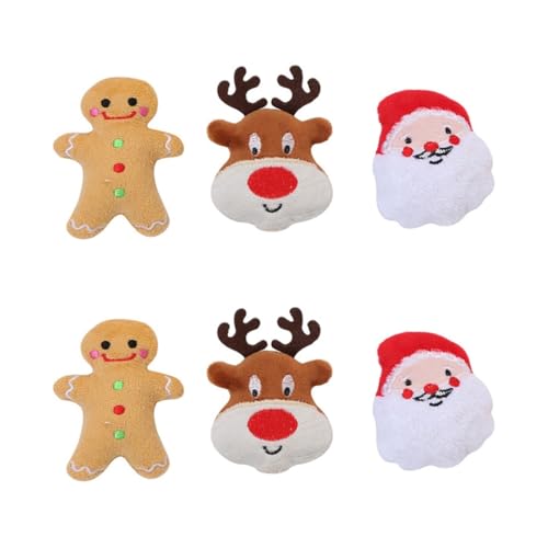 6 Pcs Christmas pet toys santa dolls stocking stuffer treats stuffing dog toys dog christmas toy chewer Christmas Stocking for Dog christmas toys Plush catnip gingerbread Man 6 Pcs Christmas pet toys santa dolls stocking stuffer treats stuffing dog toys dog christmas toy chewer Christmas Stocking for Dog christmas toys Plush catnip gingerbread Man von minkissy