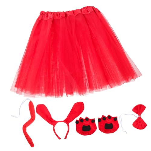 minkissy 1 Satz Hundekostüm für Erwachsene Verschleißfestes Outfit mit Ohren Nase und Tüllrock für Partys und Schulaufführungen für Kostümpartys und Halloween von minkissy