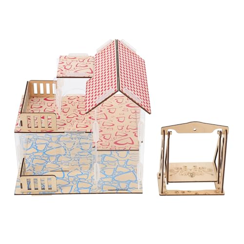 minkissy 1 Set Hamster Villa Katze Bürste Hamster Hütte Igel Haus Hamster Labyrinth Spielzeug Katze liefert Hamster Höhle Holz Spielzeug Meerschweinchen Klettern Haus Holz Kleintiere Hamster Zubehör von minkissy