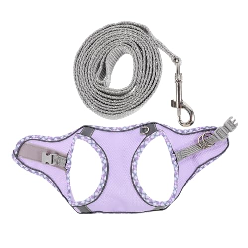 minkissy 1 Set Katzen-Leine, Weste, Spaziergang mit dem Hund, violettes Polyester-Kettenblatt von minkissy