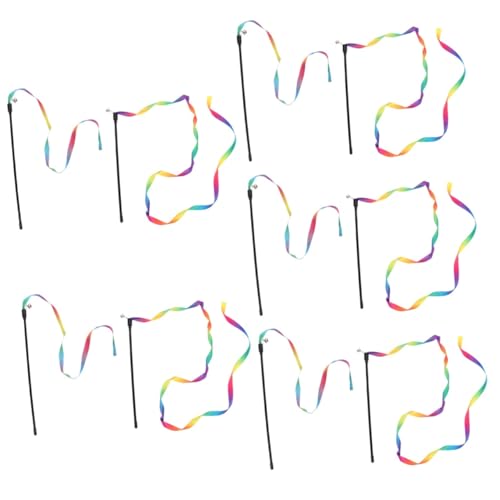 minkissy 10stücke Interaktive Katzenspielzeuge Mit Regenbogenfarben Widerstandsfähige Und Lustige Katzenangel Mit Glöckchen Für Aktives Spielen Und Stressabbau Für Katzen Und Kätzchen von minkissy