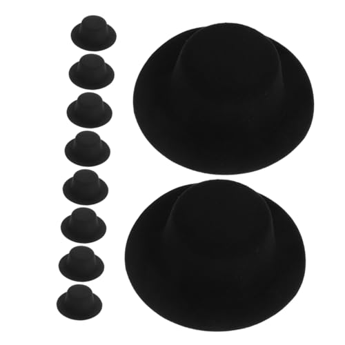 minkissy 10 Stück Teiliges Mini Top Hats Schwarz Vielseitige DIY Hüte für Puppen Haustierkostüme und Festliche Dekorationen Anpassbare Kleine für Kreative Bastelprojekte und von minkissy