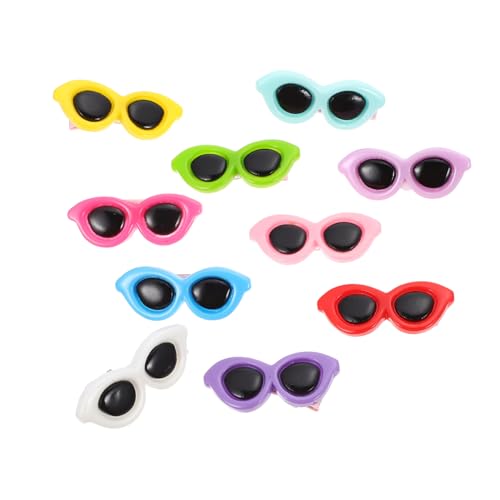 minkissy 10St Haustier Brille Haarnadel Haarschmuck Sonnenbrille Haarspange Gläser Haarklammer Haustier Hund Haarnadeln dekorative Hundehaarnadel Sommer Zubehör Katze Kopfschmuck schmücken von minkissy