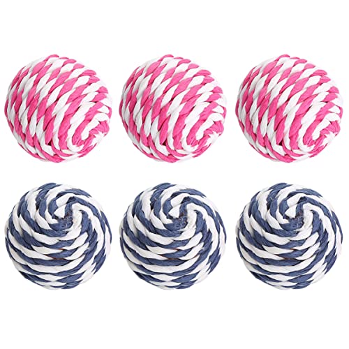 minkissy 12 STK Haustier Spielzeug Interaktiver Katzenball Katze Molar Spielzeug Kätzchen Spielzeuge Katzenball-Spielzeug Pet-Ball-Spielzeug zweifarbig Halteball Rasselpapier Papierseil von minkissy