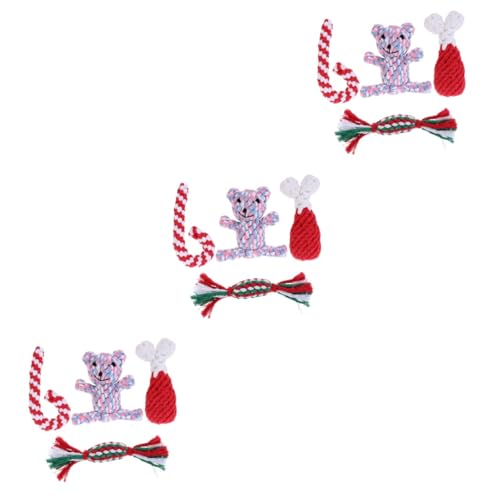 minkissy 12 STK Haustier Weihnachtsspielzeug Knoten Baumwollseil Weihnachten von minkissy