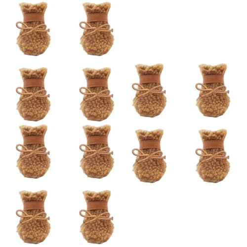 minkissy Wanderschuhe Für Hunde Pfotenschutz Hunde Winter 12 STK Hundeschuhe Schneestiefel Plüsch Atmungsaktiv Weihnachtsstiefel von minkissy
