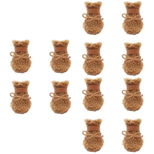 minkissy 3er-Sets Hunde-Schneestiefel Weicher Plüsch Nicht Für Im Freien Bequemes Tragen Schützt Den Boden 4 Stück X 3 von minkissy