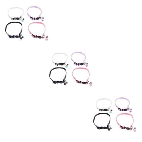 minkissy 12 STK Katzenhalsband Baby-Kätzchenhalsband glockenhalsbänder für Katzen Halsband für kleine Hunde Halsketten geblümtes Haustierhalsband Haustier-Halskette Blumen Kettenblatt Nylon von minkissy