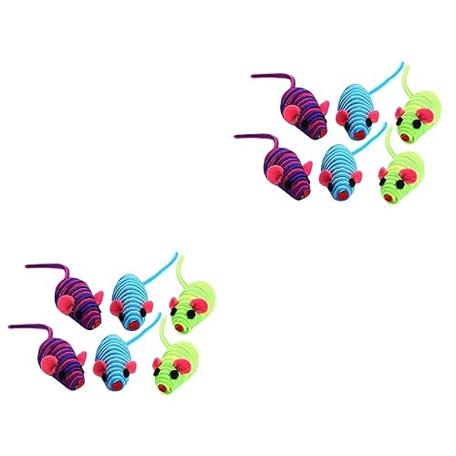 minkissy 12 STK Indoor-Spielzeug Katzenminze-Spray für Wohnungskatzen Spielzeuge Plüschtier elastische Seilmaus Katze elastisches Seil Spielzeug lustige Katze Hauskatze Produkt von minkissy