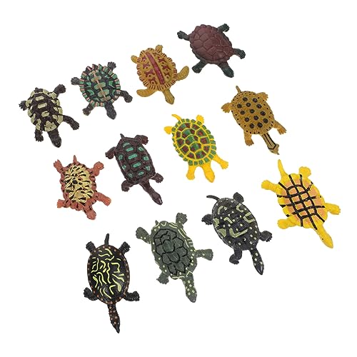 minkissy 12st Simulierte Schildkröte Schildkrötenschmuck Spielzeug Aus Meeresorganismen Puzzle-Spielzeug Lernspielzeug Desktop-schildkrötenmodell Zubehör Plastik Kind Aquarium Ornamente von minkissy