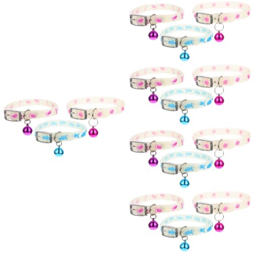 minkissy 5 Sets Fluoreszierendes Katzenornament-Halsband- Für Haustiere Silikon-welpenhalsband Bequemes Hundehalsband Schickes Design 3 Stück X 5 von minkissy