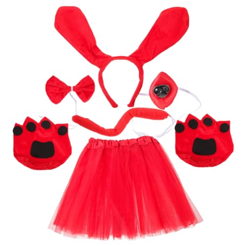 minkissy 1satz Dekorative Kostüme Teiliges Für Hunde Mit Stirnband Hundekostüm Tüllrock Und Handschuhen Für Halloween Und Cosplay-Events von minkissy
