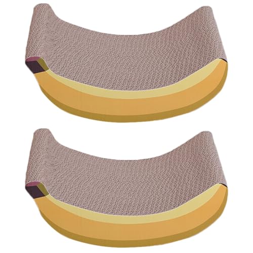 minkissy 2 STK Banana Corrugated Cat Kratzbaum Kratzunterlage Für Katzen Teppich Kratzbäume Für Wohnungskatzen Interaktives Katzenspielzeug Kratzer Kätzchen Kratzbaum Banane Kleinkind von minkissy
